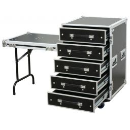 Power Dynamics PD-FA6 Flightcase de 5 Cajones 3U + Mesa