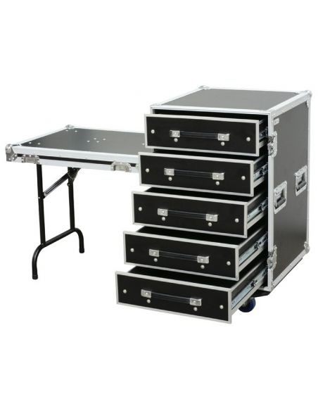 Power Dynamics PD-FA6 Flightcase de 5 Cajones 3U + Mesa
