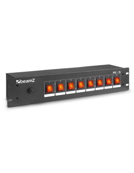 beamZ PS08S Panel de interruptores 8 canales con conectores Schuko 154040 - 1