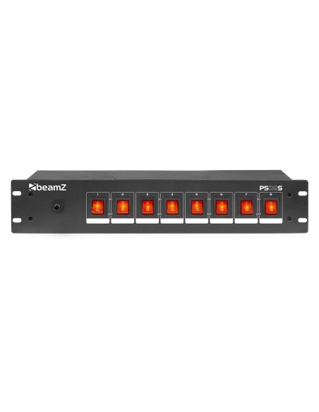 beamZ PS08S Panel de interruptores 8 canales con conectores Schuko 154040 - 2