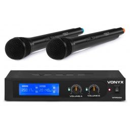 Vonyx WM522 Microfono inalambrico VHF 2 canales con 2 micros de mano 179232