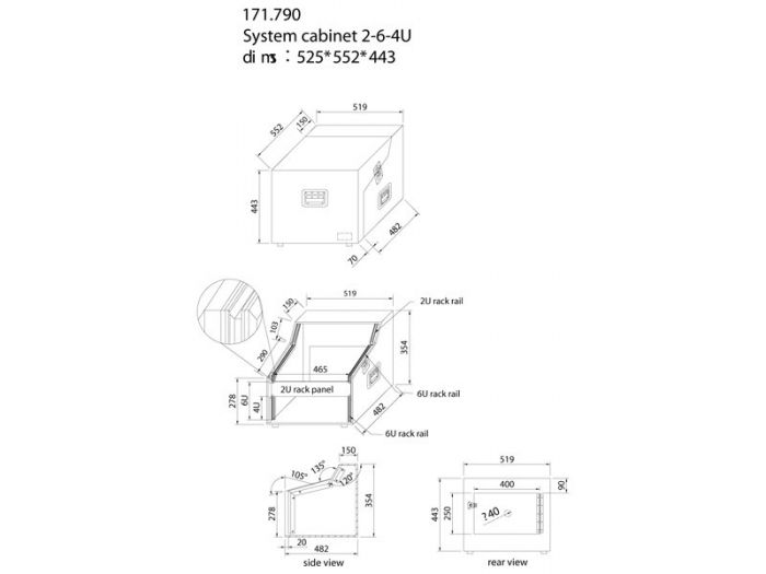 Power Dynamics PD-F Rack transporte DJ 4U - 6U - 2U 19" 171790 - 5