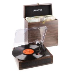 Fenton RP170D Giradiscos con caja de almacenaje de vinilos Madera oscura 102166 - 1