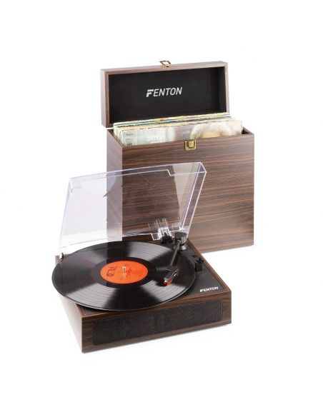 Fenton RP170D Giradiscos con caja de almacenaje de vinilos Madera oscura 102166 - 1