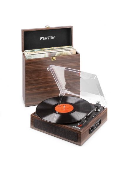 Fenton RP170D Giradiscos con caja de almacenaje de vinilos Madera oscura 102166 - 2