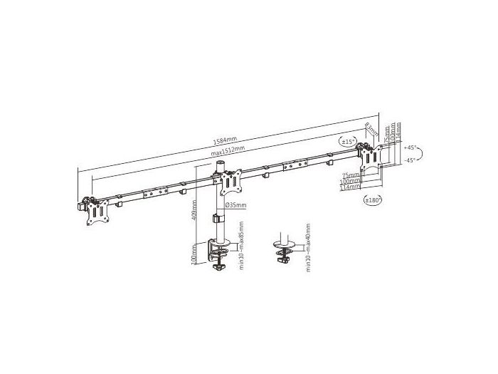 Audizio MAD30 Triple Monitor Arm 17-32" 129155 - 4