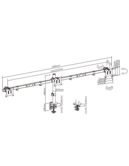 Audizio MAD30 Triple Monitor Arm 17-32" 129155 - 4