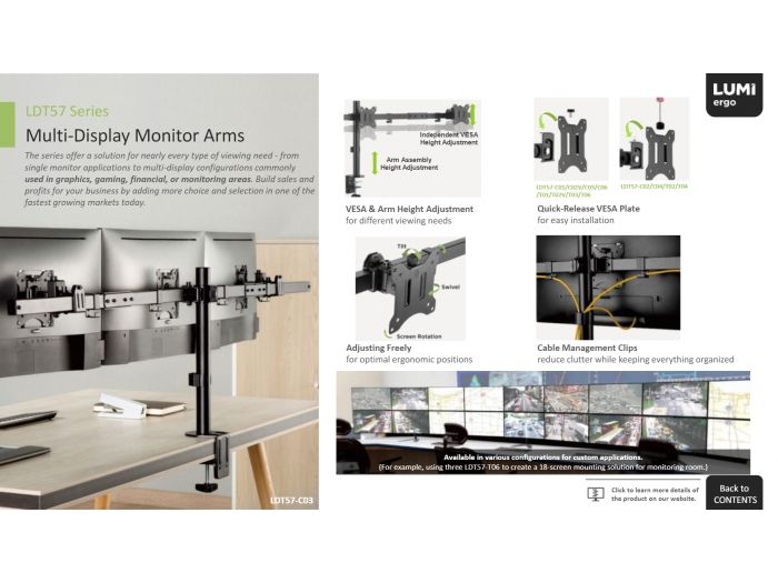 Audizio MAD30 Triple Monitor Arm 17-32" 129155 - 5