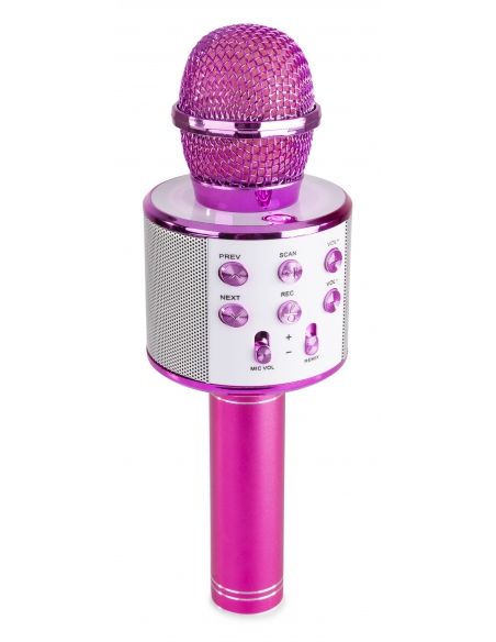 Max KM01 Micrófono de Karaoke con altavoz incorporado BT/MP3 Rosa 