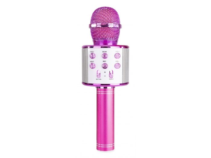 Max KM01 Micrófono de Karaoke con altavoz incorporado BT/MP3 Rosa 