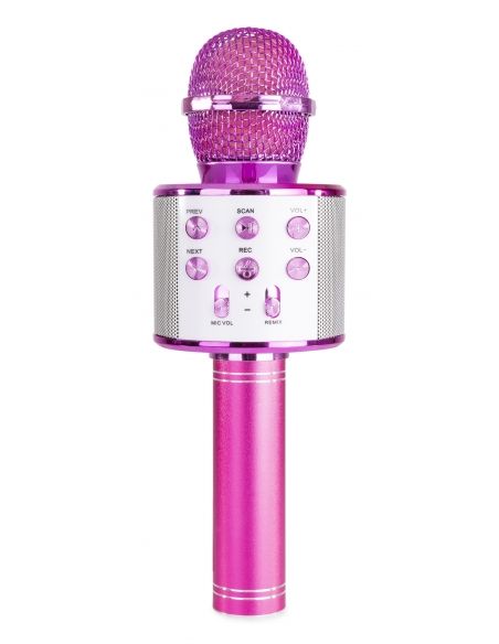 Max KM01 Micrófono de Karaoke con altavoz incorporado BT/MP3 Rosa 