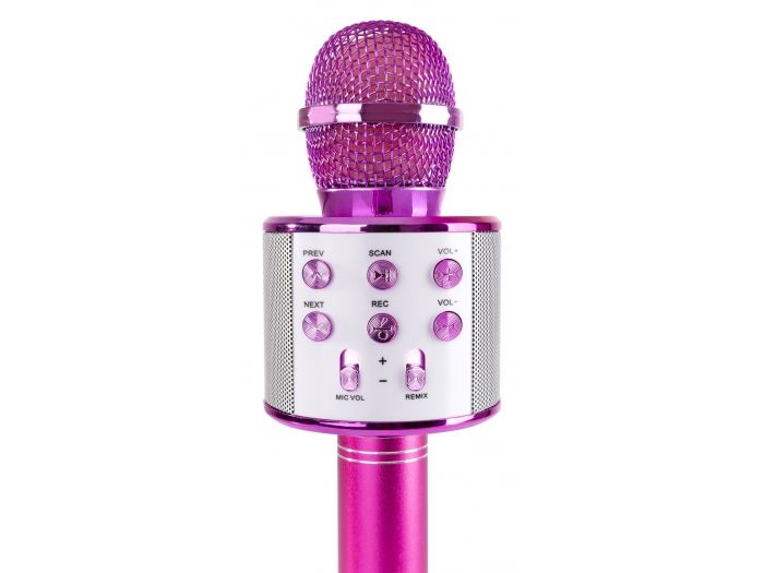 Max KM01 Micrófono de Karaoke con altavoz incorporado BT/MP3 Rosa 