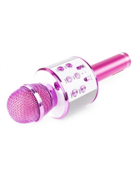 Max KM01 Micrófono de Karaoke con altavoz incorporado BT/MP3 Rosa 