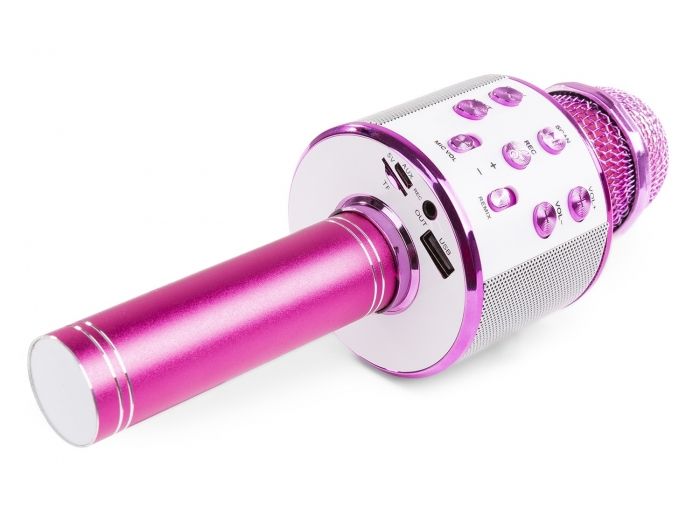 Max KM01 Micrófono de Karaoke con altavoz incorporado BT/MP3 Rosa 