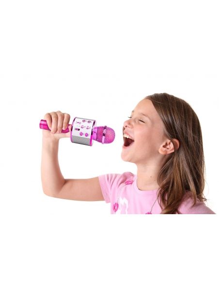 Max KM01 Micrófono de Karaoke con altavoz incorporado BT/MP3 Rosa 