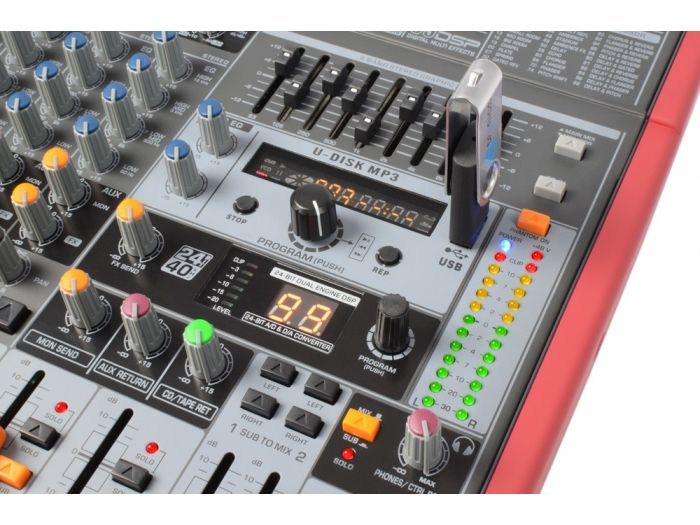 Power Dynamics PDM-S1203 Mezclador Escenario 12 canales  DSP/MP3- USB Entrada/Salida | Mas Que Sonido
