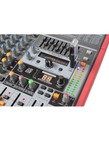 Power Dynamics PDM-S1203 Mezclador Escenario 12 canales  DSP/MP3- USB Entrada/Salida | Mas Que Sonido