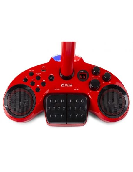 Fenton KSM15R Set escenario Karaoke Rojo con alfombra de escenario 130162