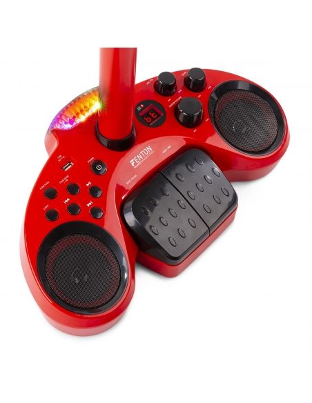 Fenton KSM15R Set escenario Karaoke Rojo con alfombra de escenario 130162