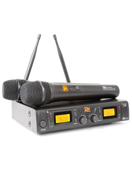 Power Dynamics PD782 Microfono Inalambrico UHF 2x 8 Canales con 2 Micrófonos  | Mas Que Sonido