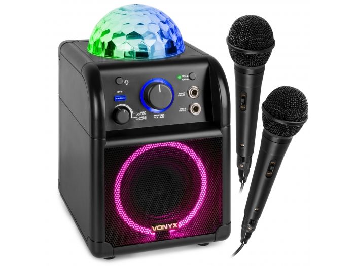 Vonyx SBS55B Conjunto Karaoke Negro con luces LED 178341 - 1