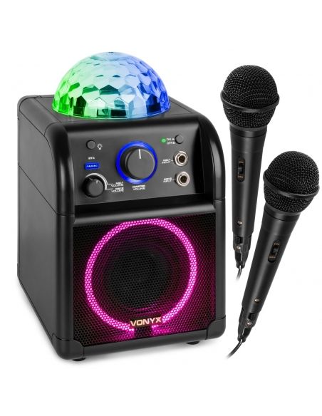 Vonyx SBS55B Conjunto Karaoke Negro con luces LED 178341 - 1