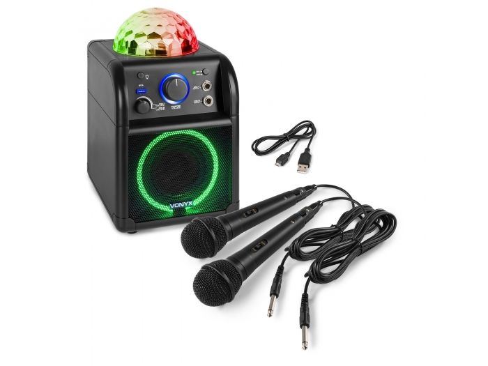 Vonyx SBS55B Conjunto Karaoke Negro con luces LED 178341 - 2
