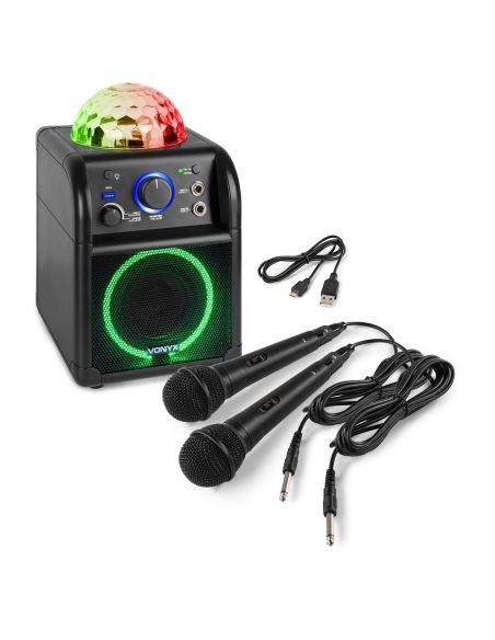 Vonyx SBS55B Conjunto Karaoke Negro con luces LED 178341 - 2