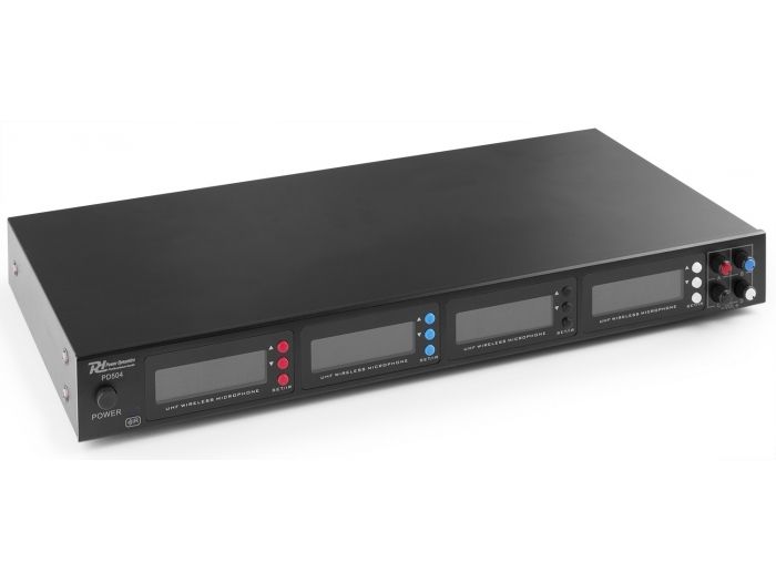 Power Dynamics PD504B Microfono inalambrico de 4x 50 canales UHF con 4 microfonos de cabeza 179006
