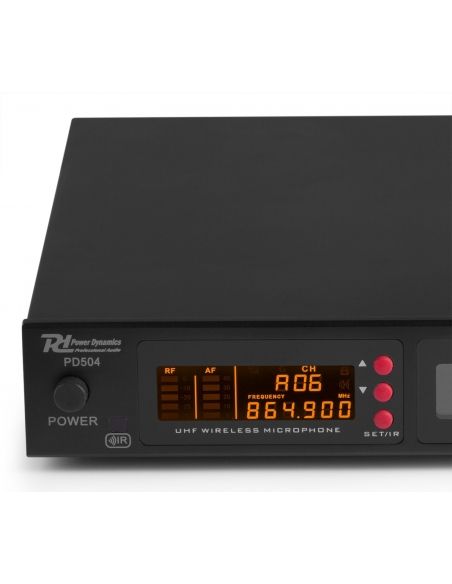Power Dynamics PD504B Microfono inalambrico de 4x 50 canales UHF con 4 microfonos de cabeza 179006