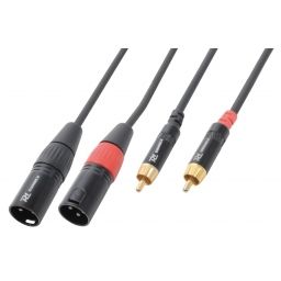 PD-Connex CX66-1 Cable de seÃƒÂ±al, 2 x Macho XLR a 2 x Macho RCA - 1.5m 176680 - 1