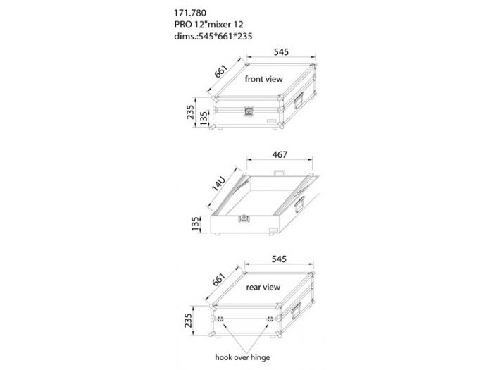 Power Dynamics PD-FU12 Maleta mesa mezclas 19" 171780 - 2