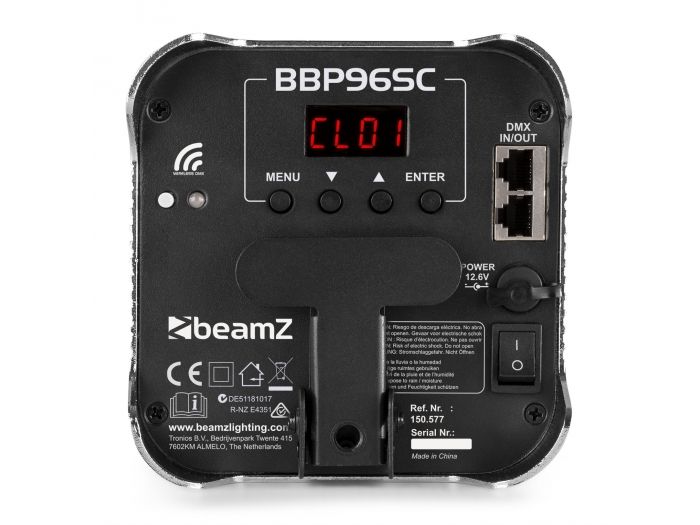 Beamz BBP96SC Foco PAR con bateria 6x 12W WDMX 