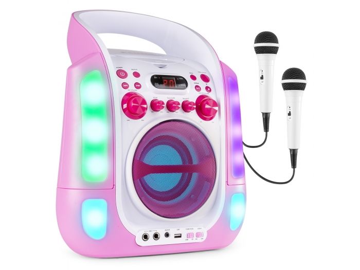 Fenton SBS30P Sistema Karaoke con CD y 2 micros Rosa 130172 - 1