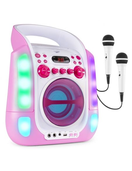 Fenton SBS30P Sistema Karaoke con CD y 2 micros Rosa 130172 - 1