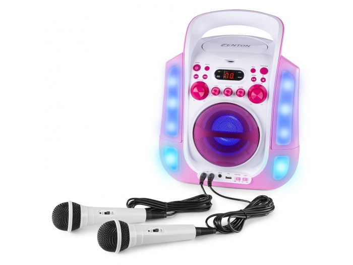 Fenton SBS30P Sistema Karaoke con CD y 2 micros Rosa 130172 - 2