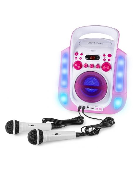 Fenton SBS30P Sistema Karaoke con CD y 2 micros Rosa 130172 - 2