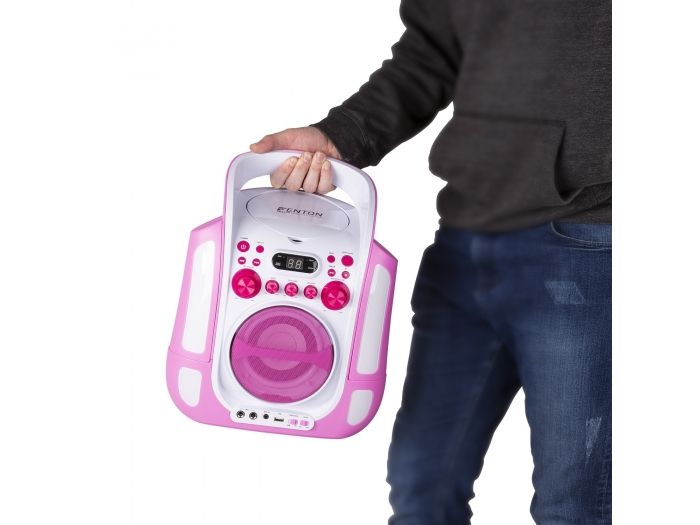 Fenton SBS30P Sistema Karaoke con CD y 2 micros Rosa 130172 - 4