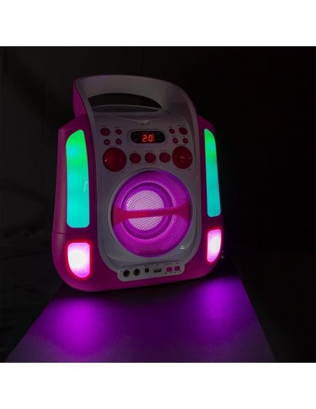 Fenton SBS30P Sistema Karaoke con CD y 2 micros Rosa 130172 - 6