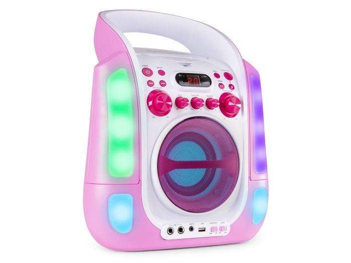 Fenton SBS30P Sistema Karaoke con CD y 2 micros Rosa 130172 - 8