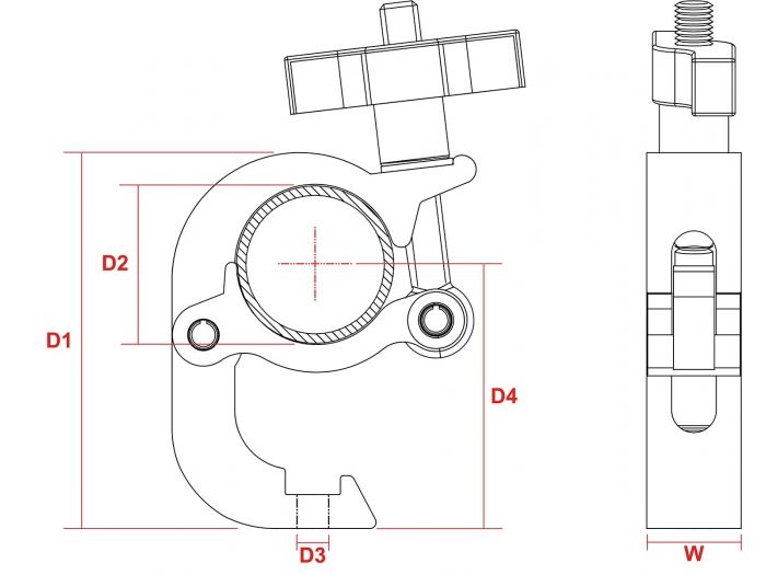 Beamz BC50-250Q Garra de gancho Slimline 250kg Alu 
