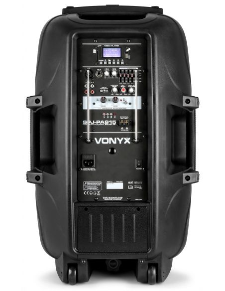 Vonyx SPJ-PA915 Bafle movil activo ABS 15" 2 micros UHF/USB/MP3 170080 - 5
