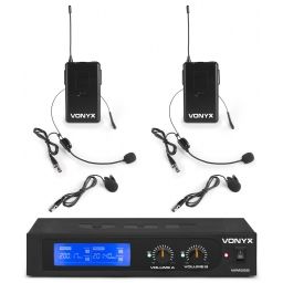 Vonyx WM522B Micro VHF 2CH 2BP+headset | Mas Que Sonido