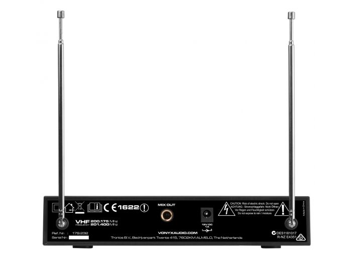 Vonyx WM522B Micro VHF 2CH 2BP+headset | Mas Que Sonido