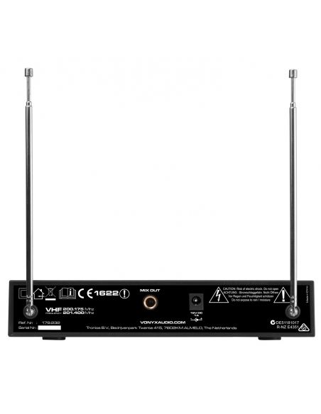 Vonyx WM522B Micro VHF 2CH 2BP+headset | Mas Que Sonido