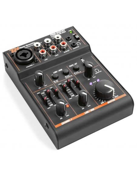 Power Dynamics PDM-D301BT mezclador de 3 canales USB con tarjeta de sonido | Mas Que Sonido