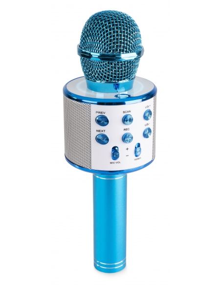 Max KM01 Micrófono de Karaoke con altavoz incorporado BT/MP3 Azul 