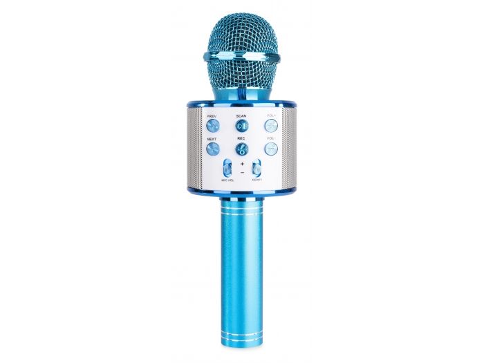 Max KM01 Micrófono de Karaoke con altavoz incorporado BT/MP3 Azul 