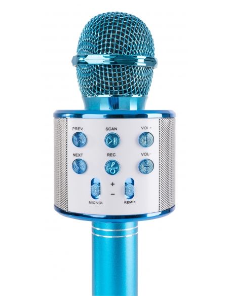 Max KM01 Micrófono de Karaoke con altavoz incorporado BT/MP3 Azul 