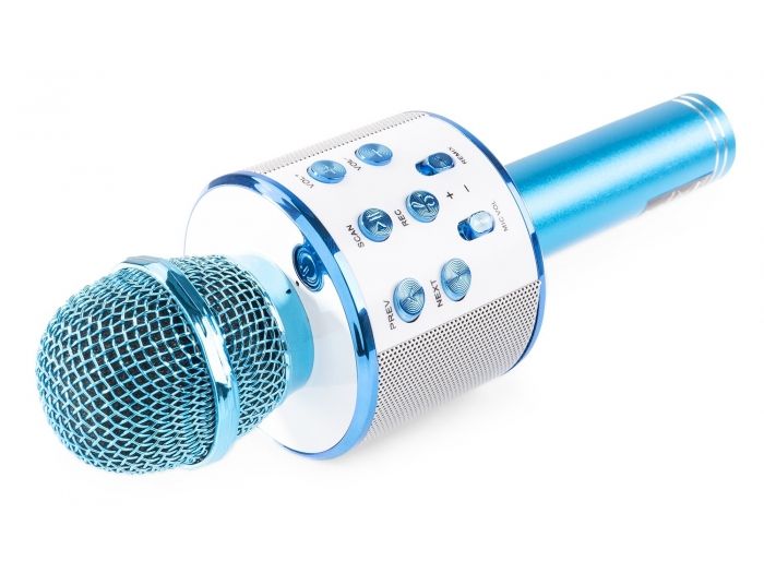Max KM01 Micrófono de Karaoke con altavoz incorporado BT/MP3 Azul 